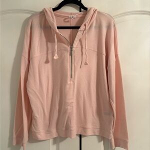 Cable & Gauge Light Peach Color Quarter Zip